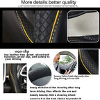 Gomass Car Steering Wheel Cover, Anti-Slip, Safety, Soft, Breathable, Heavy Duty, Thick, Full Surround, Sports Style (Black with Yellow Line)