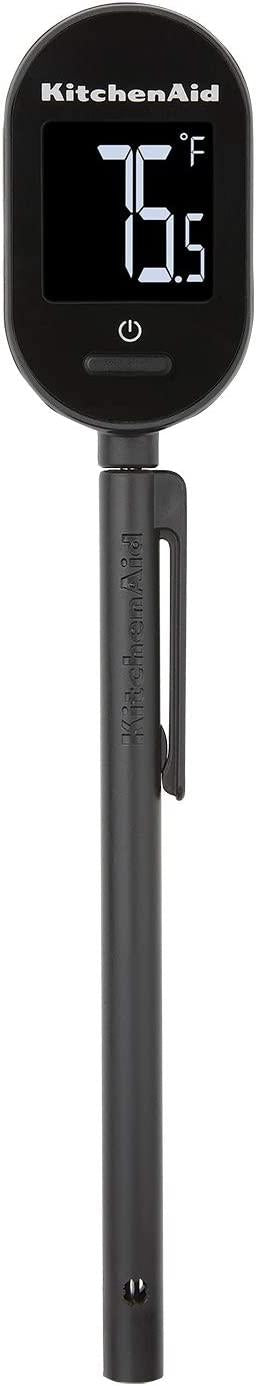 KitchenAid KQ910 Backlit Instant Read Digital Food Kitchen Grill Thermometer, Black