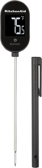 KitchenAid KQ910 Backlit Instant Read Digital Food Kitchen Grill Thermometer, Black