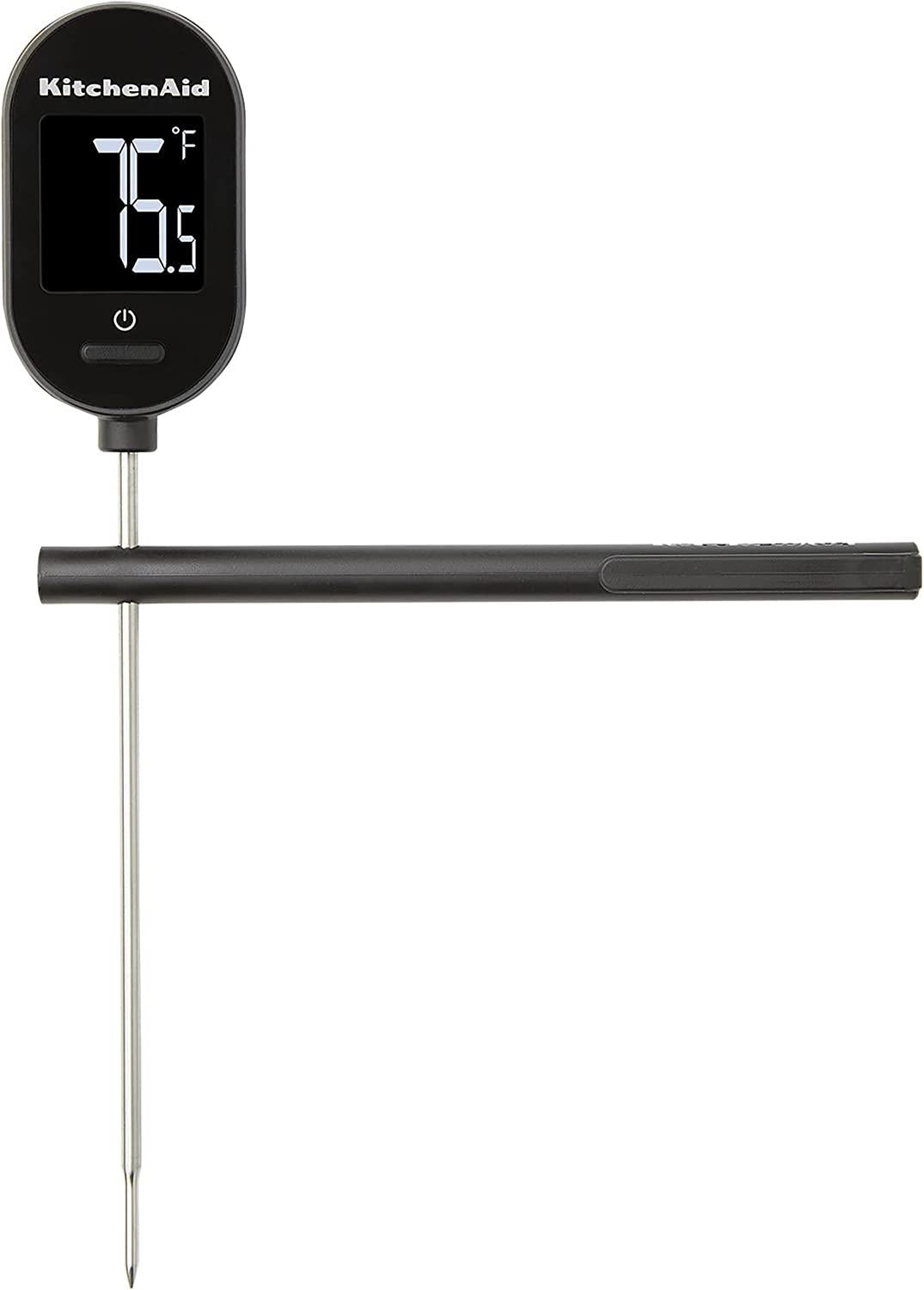 KitchenAid KQ910 Backlit Instant Read Digital Food Kitchen Grill Thermometer, Black