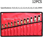 xianggujie F Adjustable Hand Tool Spanner Set Multi-Function Universal Wrench Kit (Color : 12PCS RED)