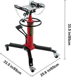 Transmission Jack,3/5 Ton/1322 lbs Capacity Hydraulic Telescopic Transmission Jack, 2-StaFloor Jack Stand with Foot Pedal, 360° Swivel Wheel, Garage/Shop Lift Hoist, Red