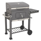 Portable Barbecue Grill Foldable Charcoal Oven Stove With Wheels & Bottom Shelf