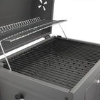 Portable Barbecue Grill Foldable Charcoal Oven Stove With Wheels & Bottom Shelf