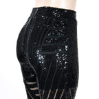 high waist sequins trouser