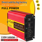 Pure Sine Wave Power Inverter 12V/24V To 110V 60HZ 500W 1000W 1500W 2000W DC To AC VoltaConverter Power Supply