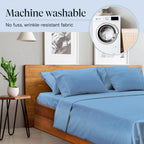 LuxClub 6 PC King Size Sheet Set Bamboo Sheets Deep Pockets 18" Eco Friendly Wrinkle Free Cooling Sheets Machine Washable Hotel Bedding Silky Soft - Light Blue King
