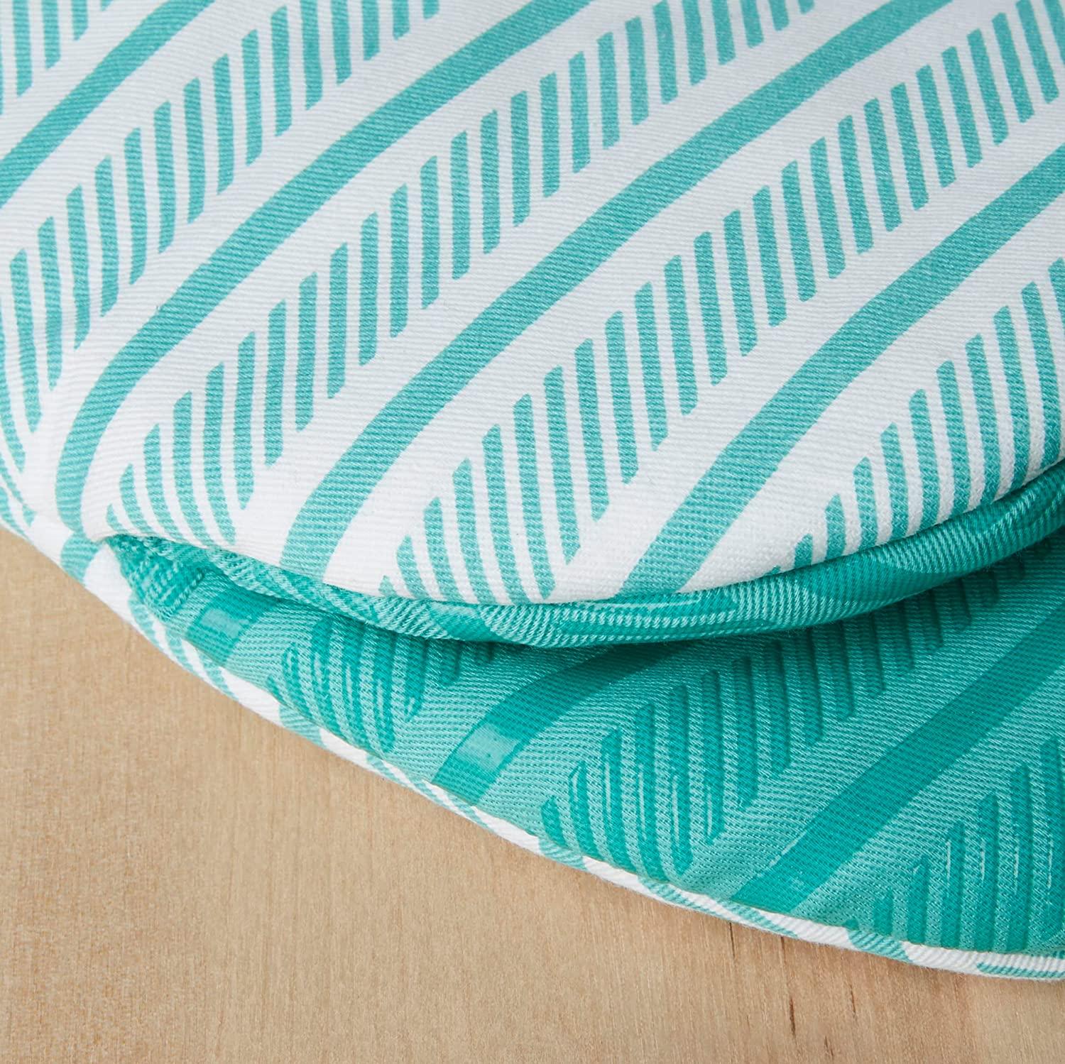 KitchenAid Albany Mini Cotton Oven Mitts with Silicone Grip, 5.5"x8", Aqua Sky 2 Count