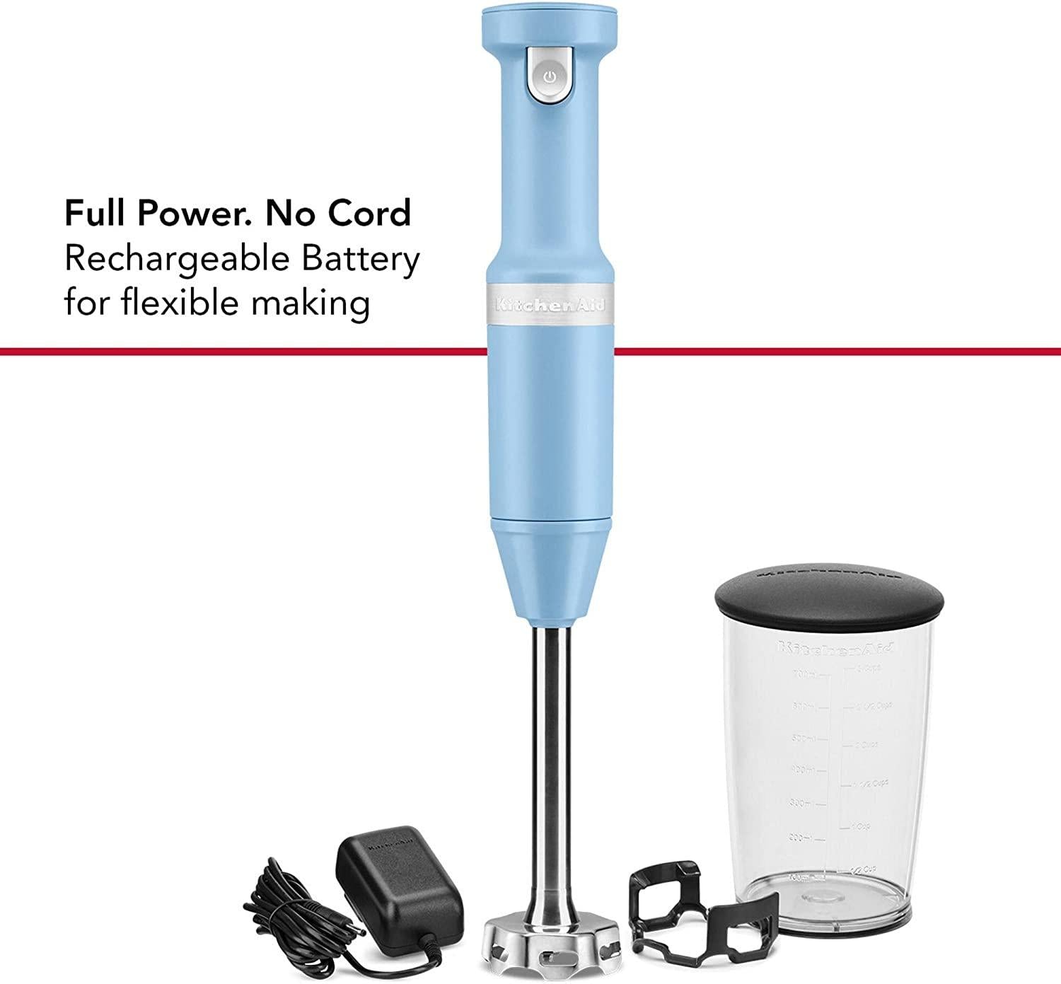 KitchenAid Cordless Variable Speed Hand Blender with Chopper and Whisk Attachment - KHBBV83