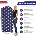 Autoamerics 1-Piece Windshield Sun Shade American Stars Flag USA Patriotic  - Foldable Car Front Window Sunshade for Sedans SUV Truck - Blocks Max UV Rays and Keeps Your Vehicle Cool - Small