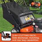 BLACK+DECKER 21" 140cc 3-in-1 Gas Powered Self Propelled Push Mower