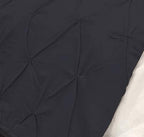 Pinch Pleated Duvet Cover 1 Piece Egyptian Cotton 800 Thread Count Box Pintuck with Zipper Closure &amp; Corner Ties Duvet Cover, Super King (116" x 98") Black Solid