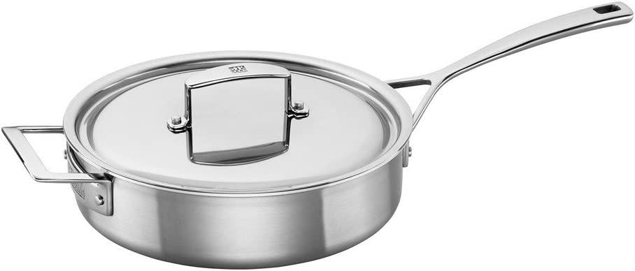 ZWILLING J.A. Henckels Aurora Saute Pan, 3 quart, Silver, Stainless Steel