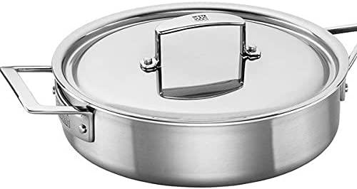 ZWILLING J.A. Henckels Aurora Saute Pan, 3 quart, Silver, Stainless Steel