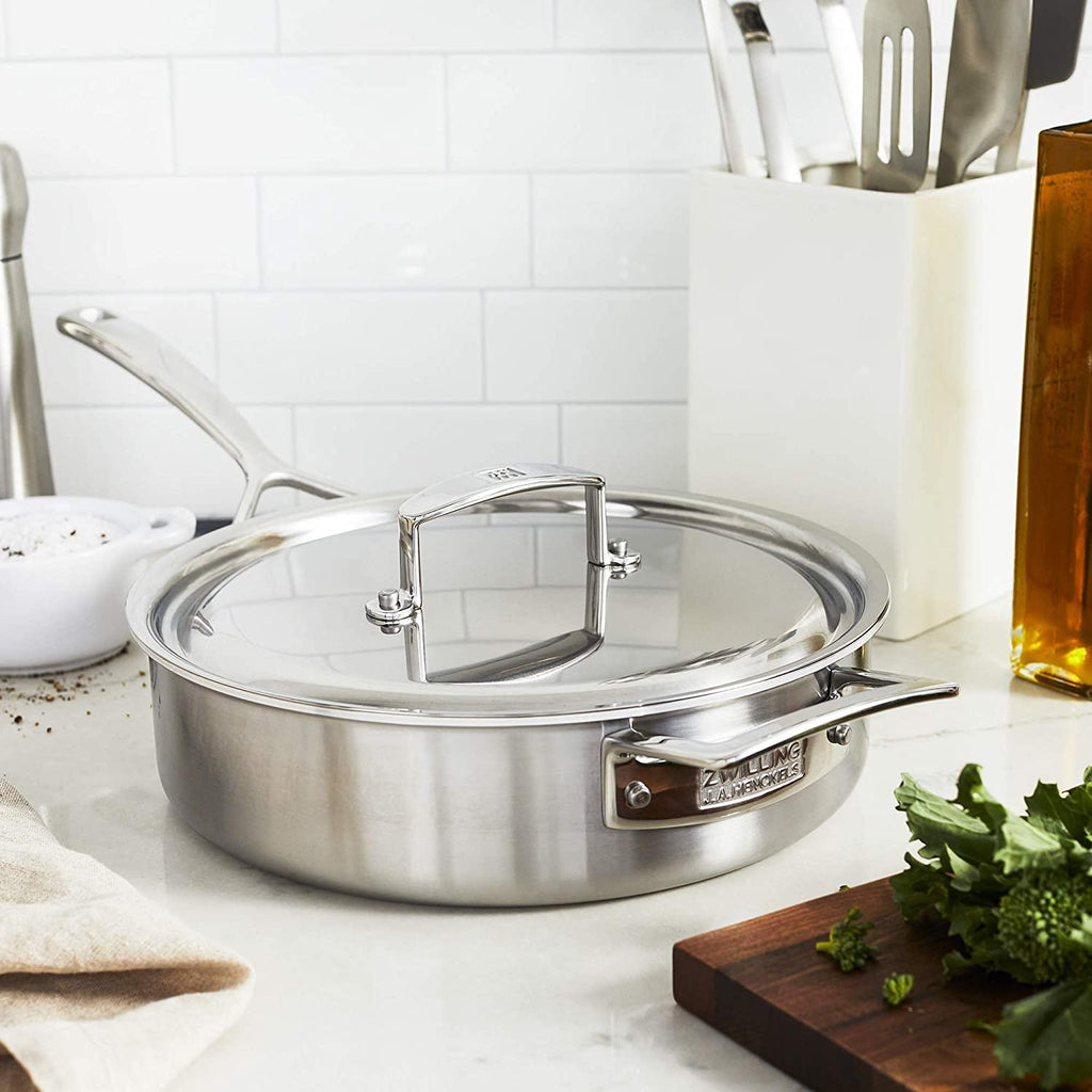 ZWILLING J.A. Henckels Aurora Saute Pan, 3 quart, Silver, Stainless Steel