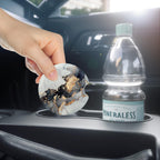 Nipichsha Car Cup Holder Coasters, Car Coasters for Cup Holders, 2 Pack Anti Slip Insert Coasters, Rubber Car Cup Mat with A Finger Notch, Cute Car Interior Accessories for Women Men(Gray Gold Marble)