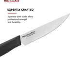 KitchenAid Classic 4 Piece Steak Knife Set, 4.5-Inch, High-Carbon Japanese Steel Blades, Sharp Kitchen Knife Set, Black
