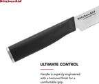 KitchenAid Classic 4 Piece Steak Knife Set, 4.5-Inch, High-Carbon Japanese Steel Blades, Sharp Kitchen Knife Set, Black