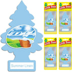 LITTLE TREES Air Fresheners Car Air Freshener. Hanging Tree Provides Long Lasting Scent for Auto or Home. Summer Linen, 24 Air Fresheners