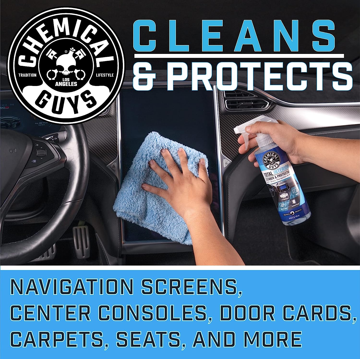 Chemical Guys SPI22016 Total Interior Cleaner and Protectant, Safe for Cars, Trucks, SUVs, Jeeps, Motorcycles, RVs &amp; More, 16 fl oz