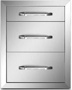 Mophorn 14X20.3 Inch Outdoor Kitchen Drawers  Steel, Flush Mount Triple