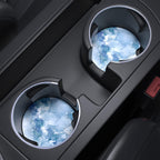 Nipichsha Car Cup Holder Coasters, Car Coasters for Cup Holders, 2 Pack Anti Slip Insert Coasters, Rubber Car Cup Mat with A Finger Notch, Cute Car Interior Accessories for Women (Light Luxury Blue)