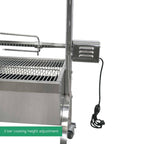 13W  Steel Rotisserie Grill, Rated 88 LB, BBQ Spit