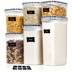 6/12pcs Airtight Food StoraContainers W/Lids,BPA Plastic Dry Food Canisters For Kitchen Pantry Organization And Storage,Dishwasher Safe