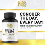 Golden After 50 VpMax-9 - Vision Support Supplement - 6 Bottles - Eye Health Support and Antioxidant Supplement with Eye Vitamins, Lutein, Lycopene and Bilberry Extract