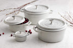 Staub Cast Iron 5.5-qt Round Cocotte - White Truffle, Made in France