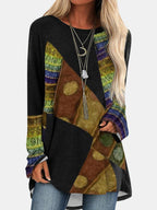 Retro Print Long Sleeve T-Shirt