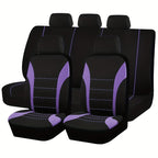 Upgrade Your Car with 9pcs Set of Universal Seat Covers: Airbag Safe, Five Seats, Black, Gray, Pink, Blue &amp; Red!