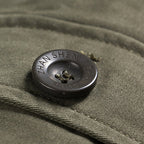 stand collar pockets cotton waist drawstring military solid color jacket for men