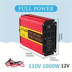 Pure Sine Wave Power Inverter 12V/24V To 110V 60HZ 500W 1000W 1500W 2000W DC To AC VoltaConverter Power Supply