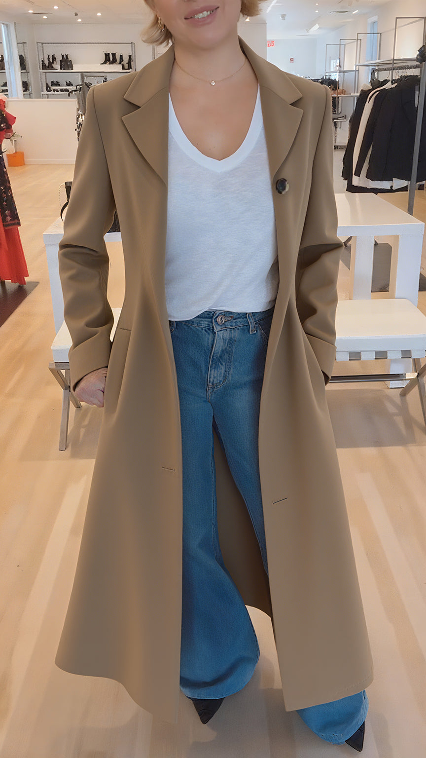 Women Lapel Leopard Print Casual Flared Coat