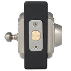 PrestiCarnaby Satin Nickel Exterior Entry Knob and Single Cylinder Deadbolt Combo Pack Featuring SmartKey Security
