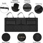 Femuar Car Trunk Organizer,Large Capacity Backseat Trunk Organizer(42"*18"),Collapsible Car Storage Bag with 8 Pocekt,Car Organizer for SUV/MPV/Truck - Black