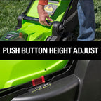 Greenworks 48V 17" Brushless Cordless Lawn Mower + 24V Brushless Drill / Driver, (2) 4.0Ah USB Batteries (USB Hub) and Dual Port Rapid Charger Included (2 x 24V)