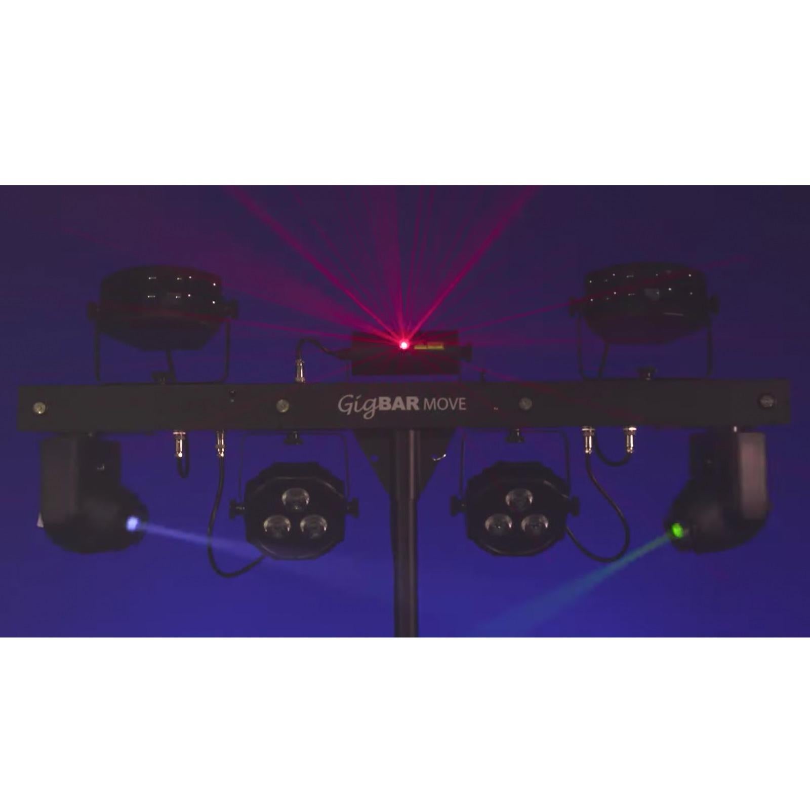 Chauvet DJ GigBar Move White 5-in-1 Ultimate Effect Light System with Hurricane 700 Fog Machine Package