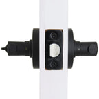 Highland Matte Black Bed and Bath Door Lever with Round Rose