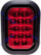 [ALL STAR TRUCK PARTS] 5x3" 4x Red 2xWhite Rectangle 12 LED Stop/Turn/Tail & Backup/Reverse Truck Trailer Hitch Light Grommet & 3 Wire Pigtail Plug Kit