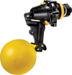 Jobe Valves J-TPV0075DLT Topaz Trough Valve with 4.9"-Wide Float, 200L/Min, 100PSI, Detach Long Tail, 3/4" NTP Inlet, Yellow/Black