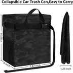 ELONGRIVER Car Trash Can Bin for Car Back Seat Leak Proof, Cute Car Trash Bag Hanging, Vehicle Trash Can for SUV Truck Van, Automotive Car Garbage Cans Front Seat Camo Black