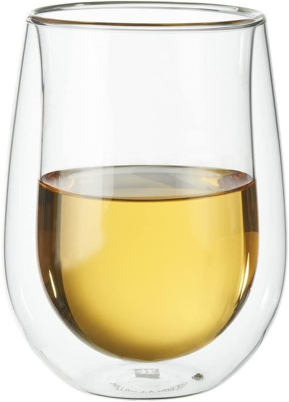 ZWILLING J.A. Henckels Double-Wall Stemless White Wine Glass Set, 10 fl. oz