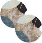 Nipichsha Car Cup Holder Coasters, Car Coasters for Cup Holders, 2 Pack Anti Slip Insert Coasters, Rubber Car Cup Mat with A Finger Notch, Cute Car Interior Accessories for Women Men(Simple Gray)