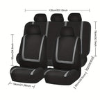Upgrade Your Car Interior Comfort: 5-Seat Universal Car Seat Cover Set - Soft &amp; Breathable Polyester Fabric