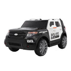 Ktaxon Kids Ride On Car Off-Road Police Car Double Drive Rechargeable 12V Battery Powered w/ RC Remote Control, MP3 Player, LED Lights, 3 Speed
