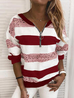 Women Stripe Casual Sweatshirt