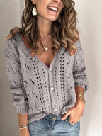 Fashion V-neck Openwork Sweater