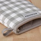 KitchenAid Gingham Mini Oven Mitt 2-Pack Set, Grey, 5.5"x8"